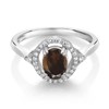 Gem Stone King 1.09 Ct Oval Brown Smoky Quartz 925
