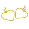 Paris Kids Earrings Heart Color Frame Red Pink Blue Yellow
