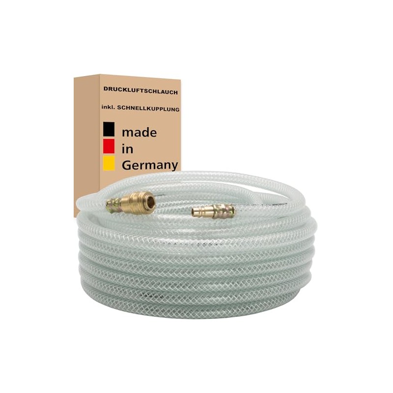 Compressed Air Hose with Quick Coupling (1/4 Inch) Pressure Hose