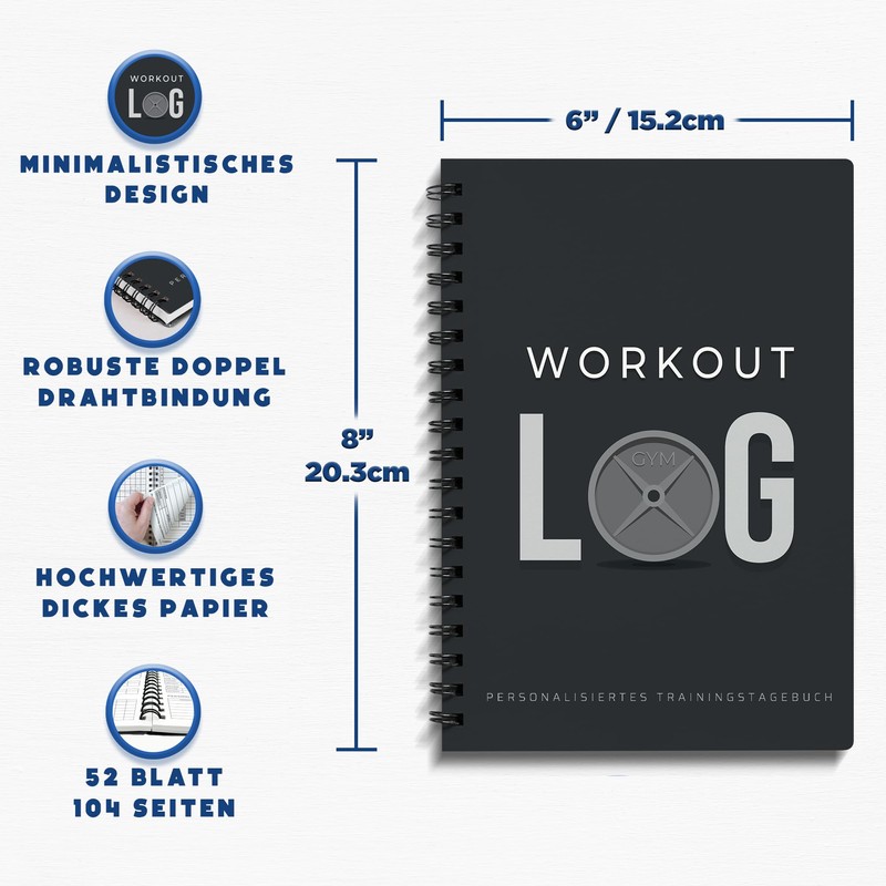 Fitness Log Book - Training Planner - A5 Size Black