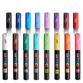 POSCA PC-1M Paint Marker Art Pens - 0.7mm – Starter Set of 16 Pens in Wallet