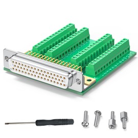 JUXINICE DB50 Female Connector to Terminal Block, HDB50 Breakout Board No Soldering Needed D-SUB 50-pin Adapter to Terminal Connector Signal Module with Bolts Nuts