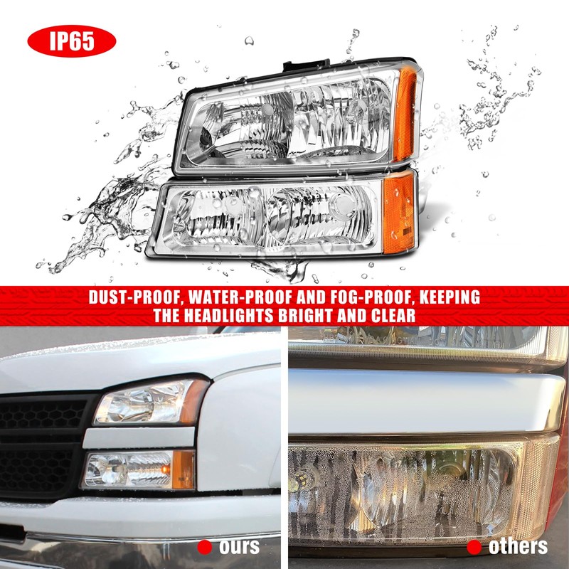 ADCARLIGHTS for 2003 2004 2005 2006 Chevy Silverado Headlight Assembly