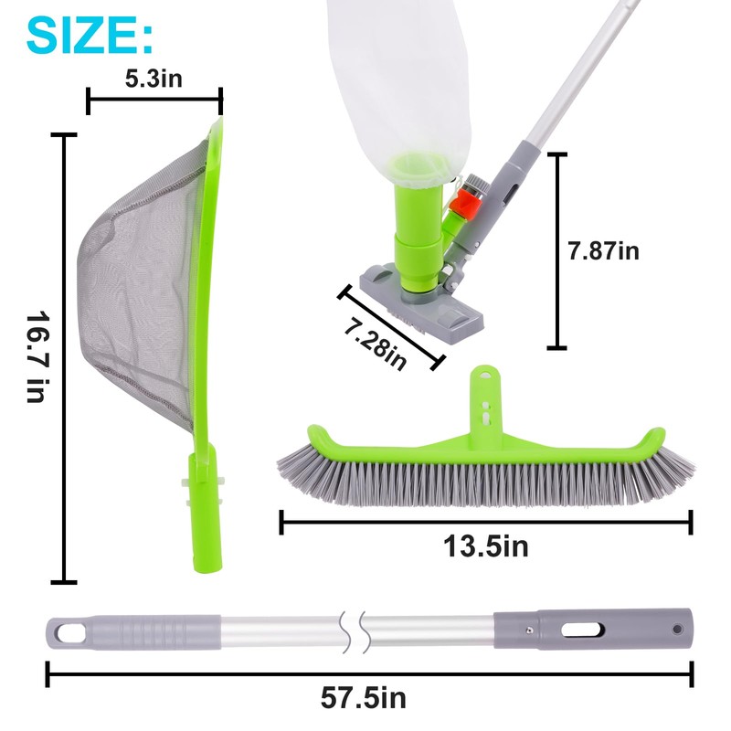 Sepetrel Deluxe Swimming Pool Cleaning Kit with Spa Jet Vacuum
