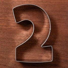 LILIAO Number 2 Cookie Fondant Biscuit Cutter for Birthday/Anniversary/Special Day - 2.4 x 3.6 inches - Stainless Steel