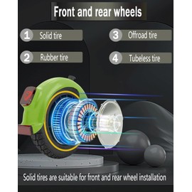 GYL 10 Inch 10x2.125 Solid Tire: 10x2.0/2.125 Electric Scooter Rubber Tire, 50/75-6.1 Tubeless Tyre for Xiaomi M365/Gotrax G4/GXL V2 Tire Replacement Off road Front Rear Wheels Yellow 1 Pcs