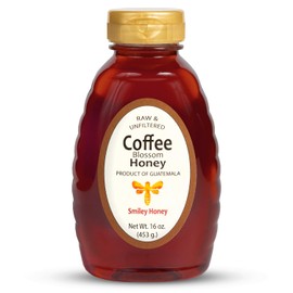 Smiley Honey, Raw and Unfiltered, Honey From Florida, Always Fresh, Always Flavorful (1lb, Coffee Blossom)