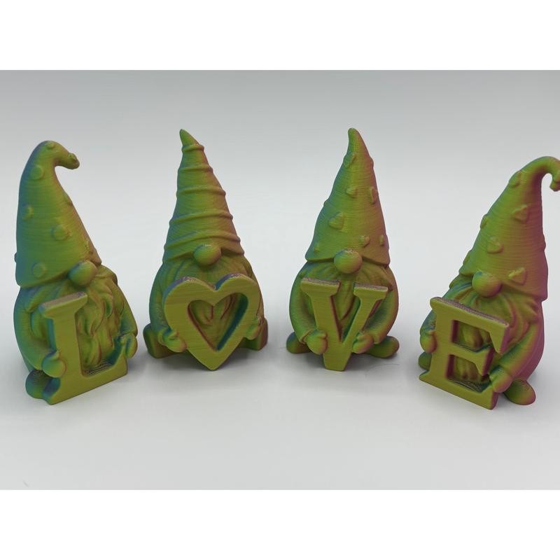 3D Printed 4inch LOVE Gnome Figurines! - Color: Red