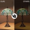 Pterying Tiffany Dragonfly Table Lamp, 18'' Tall Vintage Stained Glass