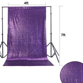 Trimming Shop 4ft x 7ft Purple Sequin Backdrop Photography Background Shiny Fabric Glitter Curtain Backdrop Photo Studio Background for Birthday Wedding Reception Party Christmas Decoration
