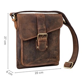 STILORD 'Mattia' Small Shoulder Bag for Men/Cross Body Bag/Satchel/for 10.1 inch Tablets/iPads/Genuine Vintage Antique Leather Cow Hide, Colour:Honey - Brown