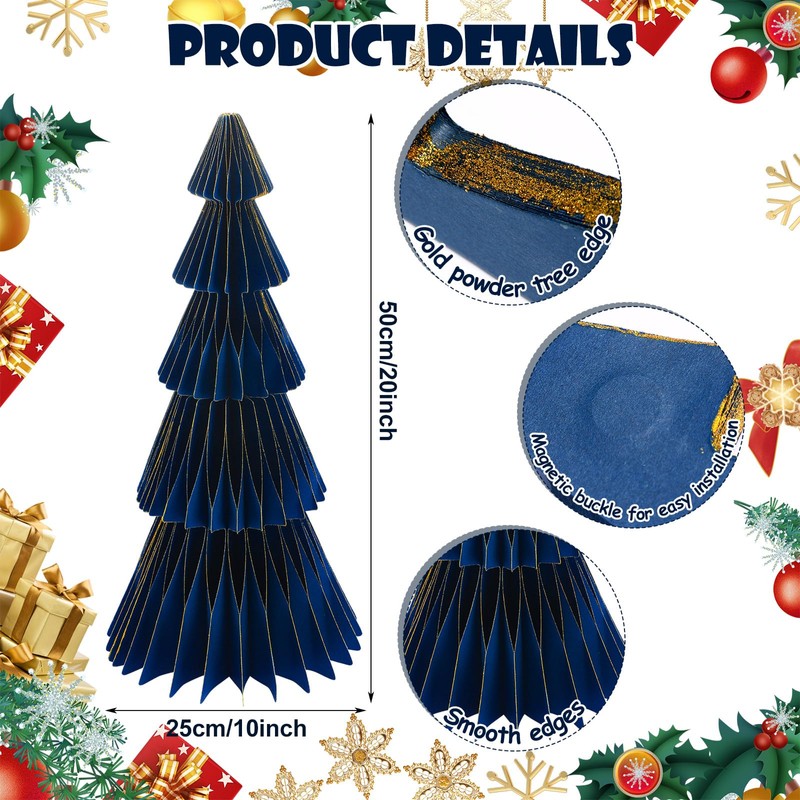 Motipuns 2 Pcs 20 Inch Large Paper Christmas Trees Decorations