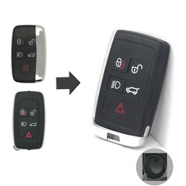 BROVACS Upgraded Modified Key Shell Soft TPU Button Compatible with LAND ROVER Range Rover Evoque Sport Velar JAGUAR 5 Button Keyless Entry Smart Remote Key Case Fob SS702A