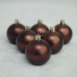 YYCRAFT Matte Brown Shatterproof Christmas Ornament 6cm Unique Color Ornament for Holiday Decor Wreaths Garlands Box Set (9 Pack,Brown)