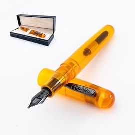 Conklin All American Demo Orange Special Eyedropper Edition Fountain Pen - Fine Nib | Transparent Orange Design | Expressive German JoWo Nib | Refillable