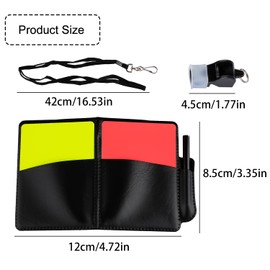 Thyonta Soccer Referee Red and Yellow Card Set Soccer Referee Equipment Holster Clip Record Paper Whistle