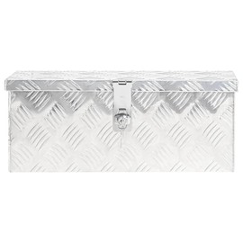 Heemab Aluminum Storage Box with Locking System, Rust-Resistant Design, Ideal for Tools and Accessories, 19.7" x 5.9" x 8.1", Silver