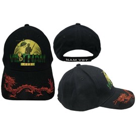 Vietnam Vet Veteran Ribbon Adjustable Embroidered Cap Hat (US, Numeric, 7 1/4, Dragon)