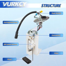 Vurkcy Electric Fuel Pump Module Assembly Compatible with 1990-1997 Ford F-150 F-250 F-350, 1997-1997 Ford F-250 HD, 4.9L 5.0L 5.8L 7.5L (After Axle Tank, Steel Tank, 18 Gal Tank) Replace SP2007H