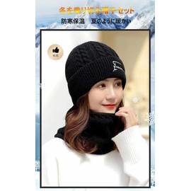 SOIMOE Women's Knit Hat, Neck Warmer, Knit Hat, Cold Protection, Knit Hat, Girls, Fleece Lined, Boa, Thick, Lightweight, Soft, Thermal Insulation, Breathable, Stretchable, Stylish, Autumn, Winter,