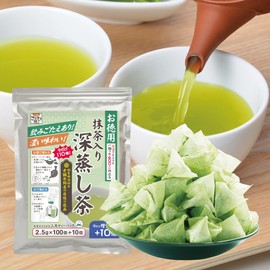 110 Pcs Value Tea Bags Deep Steamed with Matcha | Plenty of Triangular Tea Bags, Japanese Matcha, Long-established Tea Wholesaler, Shizuoka Prefecture, Bulk Purchase, Commercial Use, (1 Bag)