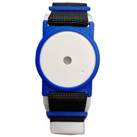 CGM Clips UK - Sensor Armband Holder/Protector Compatible with Freestyle Libre 1/2 - Blue w Black Straps