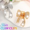Reaky Bow Claw Clip Gold Metal Hair Clips Rhinestone Hair