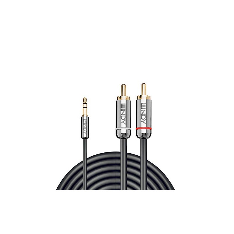 LINDY 35333 1m 3.5mm to Phono Audio Cable, Cromo Line
