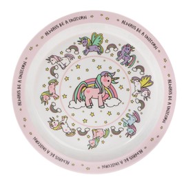 Widdle Gifts Children's Unicorn Design Melamine Tableware (22cm Plate 4941)