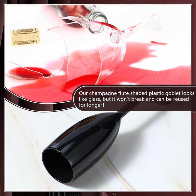 Maxcheck 24 Pcs Champagne Flutes Bulk Acrylic Toasting Drinking Flute