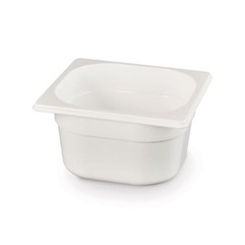 HENDI Gastronorm Container, Temperature Resistant from -40° to 110°C, Scale, Odourless and Tasteless, 1.6 L, Polycarbonate, GN 1/6, 176 x 162 x (H) 100 mm, White