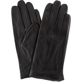 SNUGRUGS Womens Butter Soft Premium Leather Glove with Classic 3pt Stitch Design & Warm Fleece Lining - Black - Small (6.5")