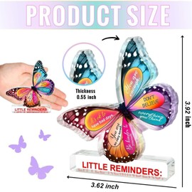 Yimofy Little Reminders Butterfly Acrylic Sign Inspirational Butterfly Shaped Acrylic Ornament Home Office Desk Decoration