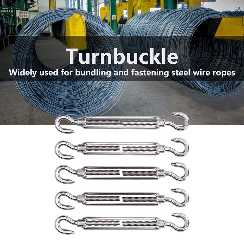 Ratouy Wire Rope Tension, Anti-Rust Turnbuckle for Adjusting Tension (M4)