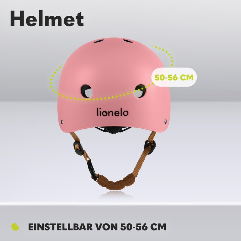 LIONELO Helmet Protective Helmet for Kids, Adjustable 50-56 cm, Chin