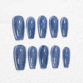Sun&Beam Nails Handmade Nail Tip, Medium, Long, Almond, False Nails, Magnet, Solid, One Color, Simple Design, Stylish, Set of 10 (#243 L)