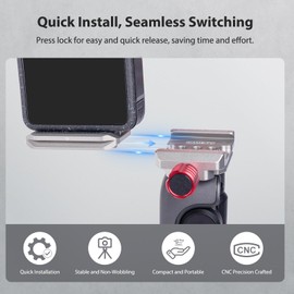 Came-TV Quick Release Plate System with 1/4" Screw for Arca Type Clamp Base & 1/4" Screw Base, Aluminum Quick Release QR Mount Plate for Camera Tripod, Monopods, Monitors, Magic Arm, Cages (61008)