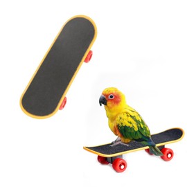 ZHEJIA Bird Toy, Mini Skateboard Toy, Pet Supplies, Educational Education, Parrots, Birds, Parakeets, Training, Stress Relief, Black