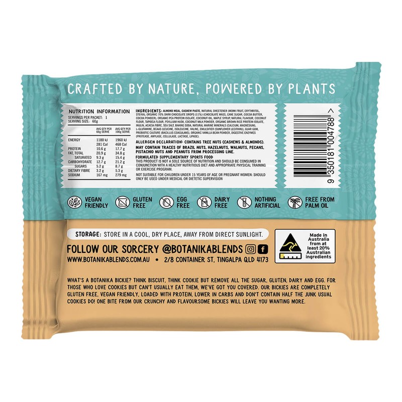 Botanika Bickies - Choc Chip Flavour, 60g