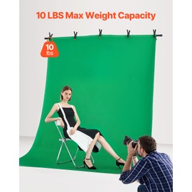 VEVOR Backdrop Stand, 5 x 6.5 ft Adjustable Photo Backdrop Stand Kit, Portable Background Backdrop Stand with 3 Crossbars, Heavy Duty Projector Screen Stand, for Wedding, Photo Video Studio & Party