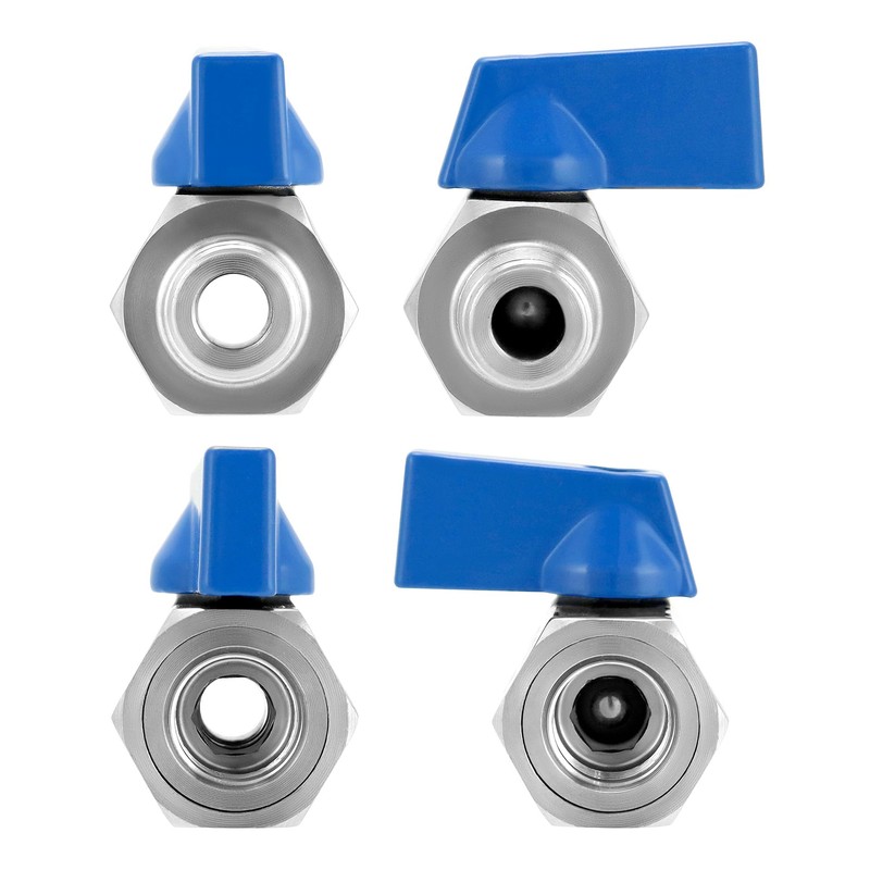 QWORK 1/4" Mini Ball Valve 316 Stainless Steel, Female x