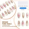 GlamRays Pack of 24 3D Flowers Press On Nails Medium