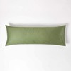 HOMESCAPES Organic Pillowcase 50 x 140 cm Moss Green 100%