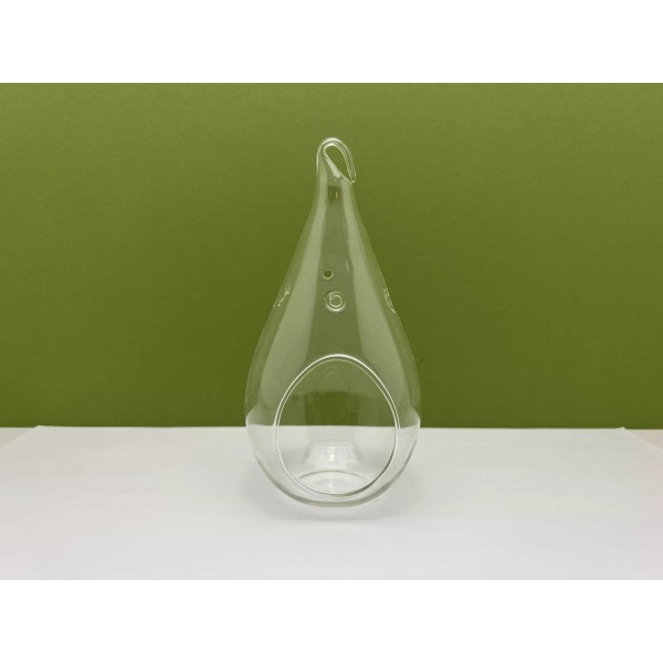 Mystical Woodlands 6 inch Glass Teardrop with Rope Hanging Terrarium