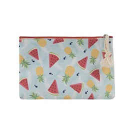 Vinsani Cotton Polyester Makeup Bag Cosmetic Pouch Portable Toiletry Bag Organizer Pencil Case for Travel School Office Festival Birthday - Fruit