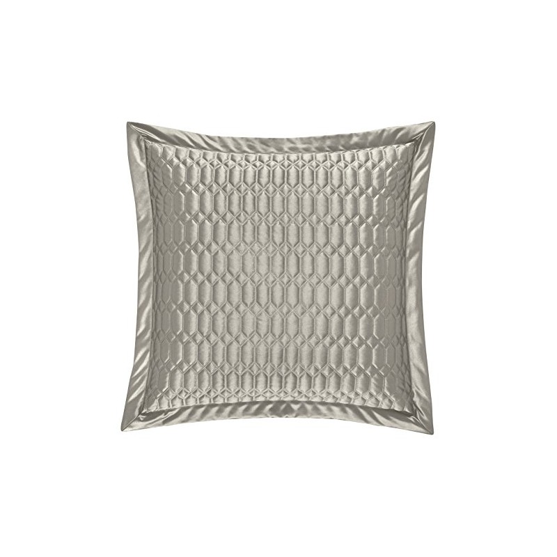 Five Queens Court Saranda Satin Geometric Quilted Euro Pillow Sham,