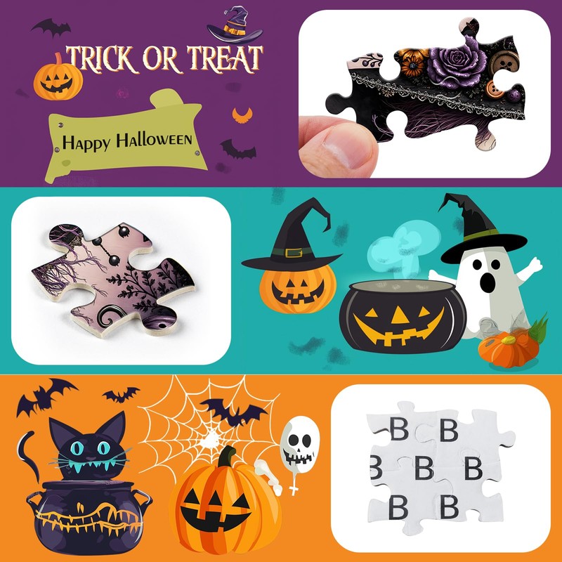 Halloween Puzzle for Adults, Horror Witch Puzzles 1000 Pieces