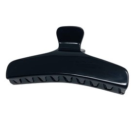 Parcelona French Flat Black Large 4 Inch Salon Style Jaw Hair Claw Clip Clutcher Clamp with Hidden Spring and Flat Teeth - Women Hair Accessories