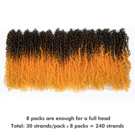 Toyotress Yanky Twist Crochet Hair - 10 Inch 8 Packs (30 Strands/Pcs) Pre-twisted Fluffy Spring Passion Twist, Ombre Ginger Orange Pre-Looped Crochet Braids Braiding Hair (10 Inch, OT2/Orange-8P)