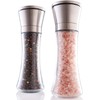Stylish Salt and Pepper Grinder Set: Stainless Steel Combo Shakers with Adjustable Coarse Mills - Enhance Your Meals with Freshly Ground Spices, Pepper, Himalayan, or Sea Salts